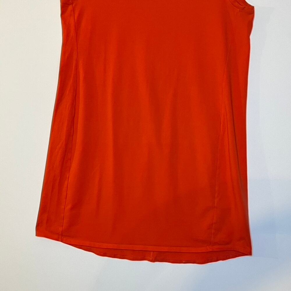 Eileen Fisher Scoopneck Knee Length Dress Sleeveless Jersey Knit Orange Large - Picture 3 of 6